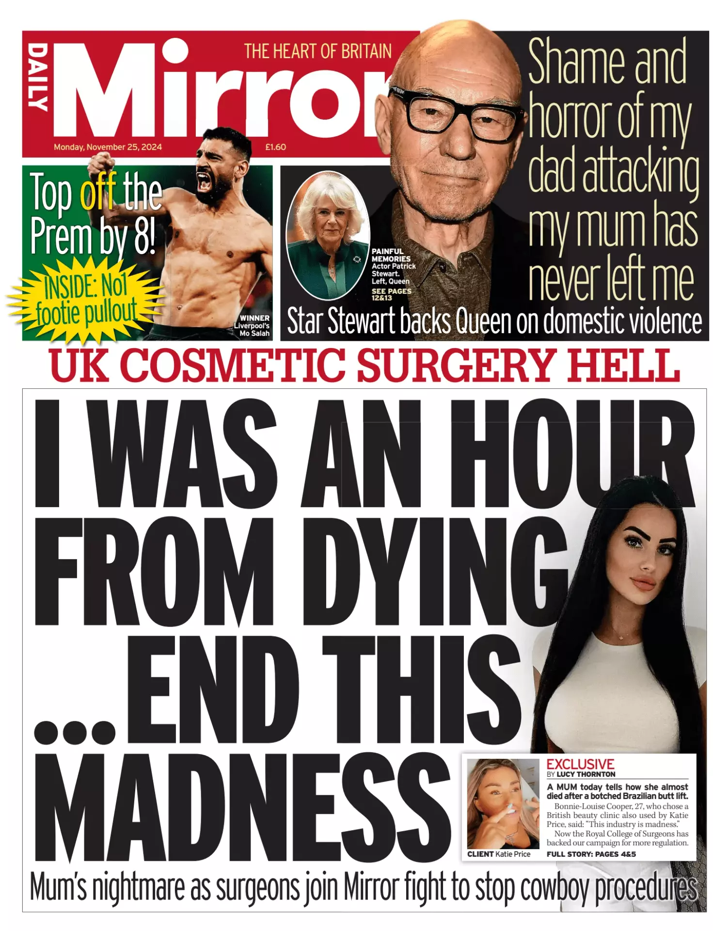 Prima-pagina-Daily Mirror-edizione-di-oggi-25-11-2024